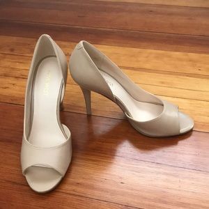 Nine West Nude Peep Toe Pumps